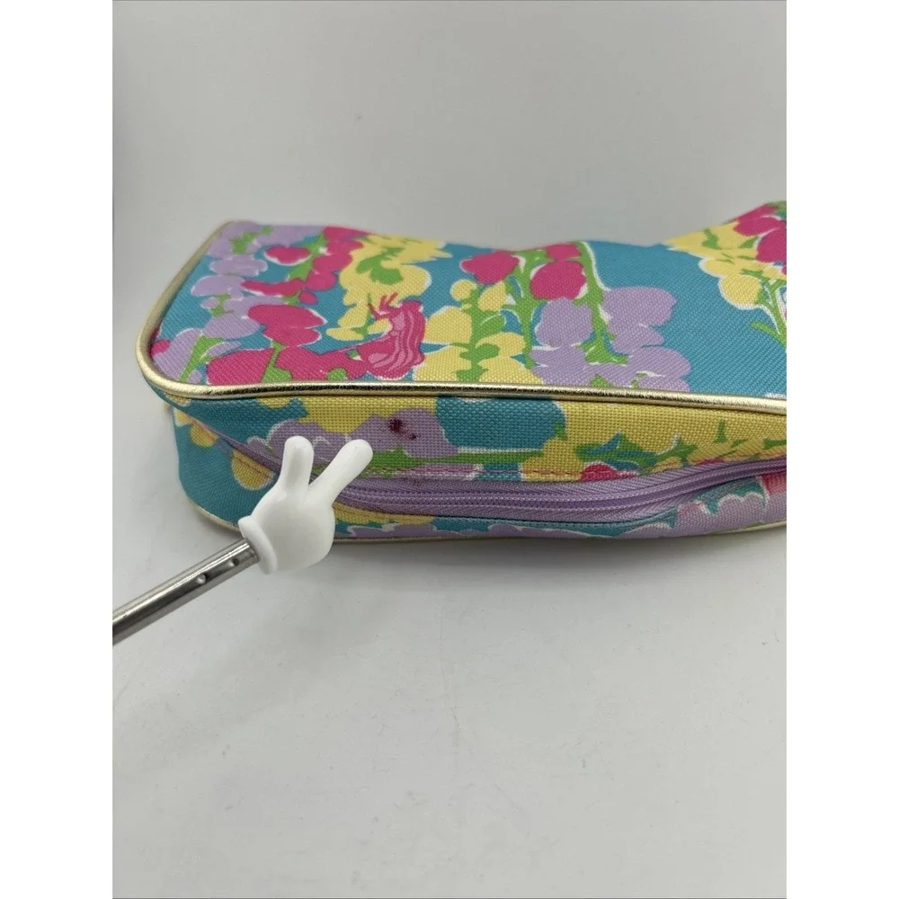 Lilly Pulitzer Makeup Bag Womens Blue Floral Estee Lauder Collab Cosmetic Pouch